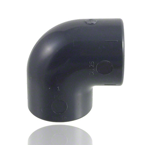 PVC U Winkel 90&deg;, Gewindemuffe
