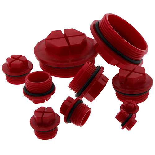 Blindstopfen f&uuml;r MULTI FLEX BLOCK, Werkstoff PE-ROT mit EPDM Dichtung