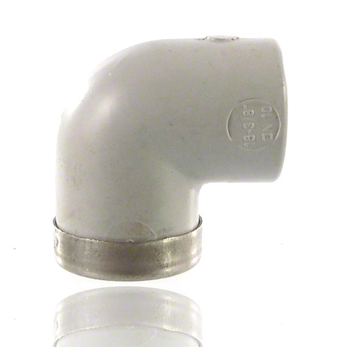 PVC C &Uuml;bergangs-Winkel 90&deg;, metallringverst&auml;rkt<br>
